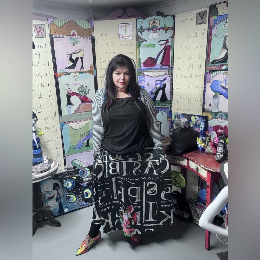 Chalkboard flare skirt plus size